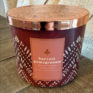 Bath & Body Works Harvest Pomegranate Candle - Rich Burgundy